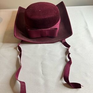 Vintage velvet burgundy hat